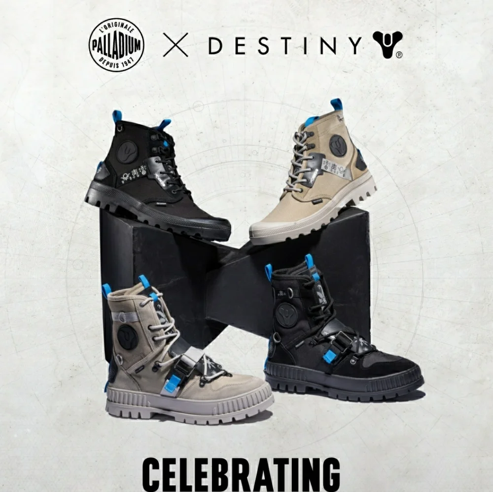 Palladium Pampa X Destiny 2 Moto Combat Boots Men Size: 7 Black & Blue NWT - Picture 11 of 11